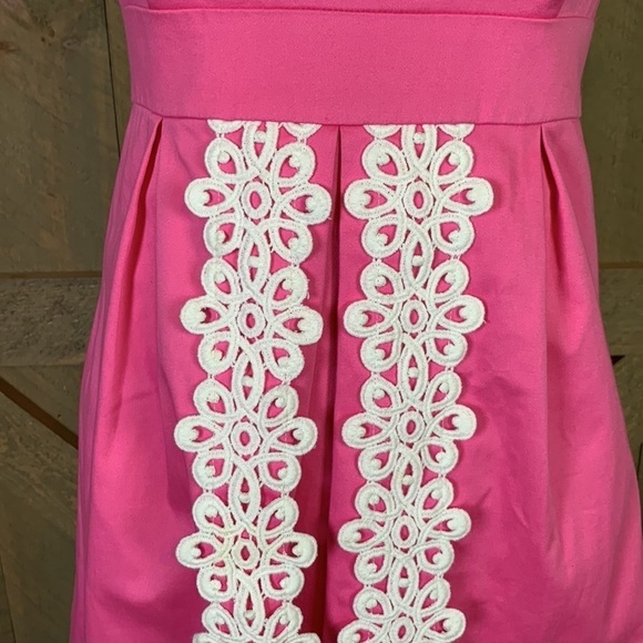 Lilly Pulitzer hibiscus pink Betsey dress Strapless Size 4 - Picture 5 of 13